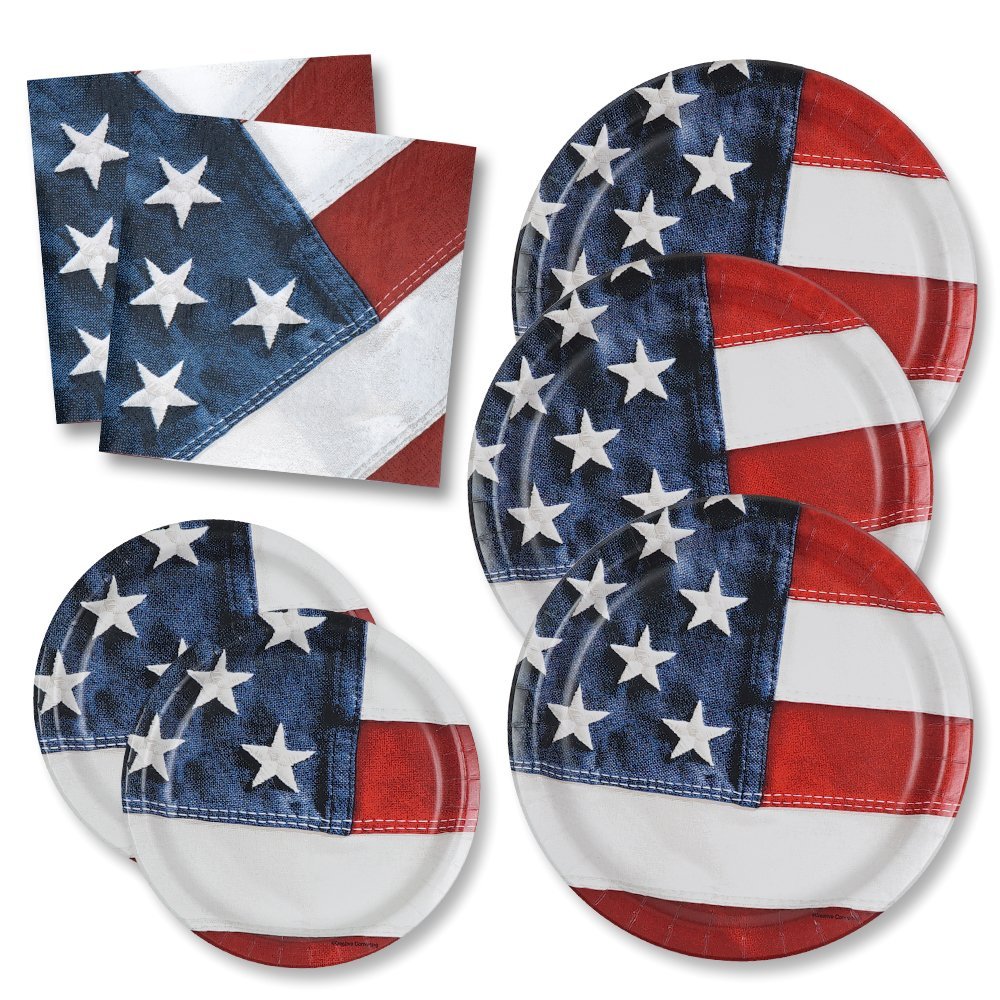 Patriotic Plates Party Pack for 50 Guests