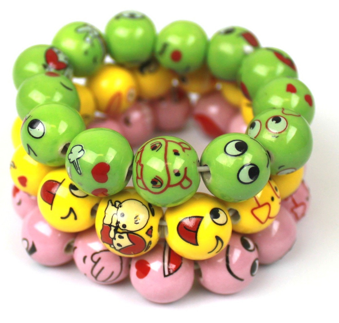 Emoji Ceramic Bead Bracelets