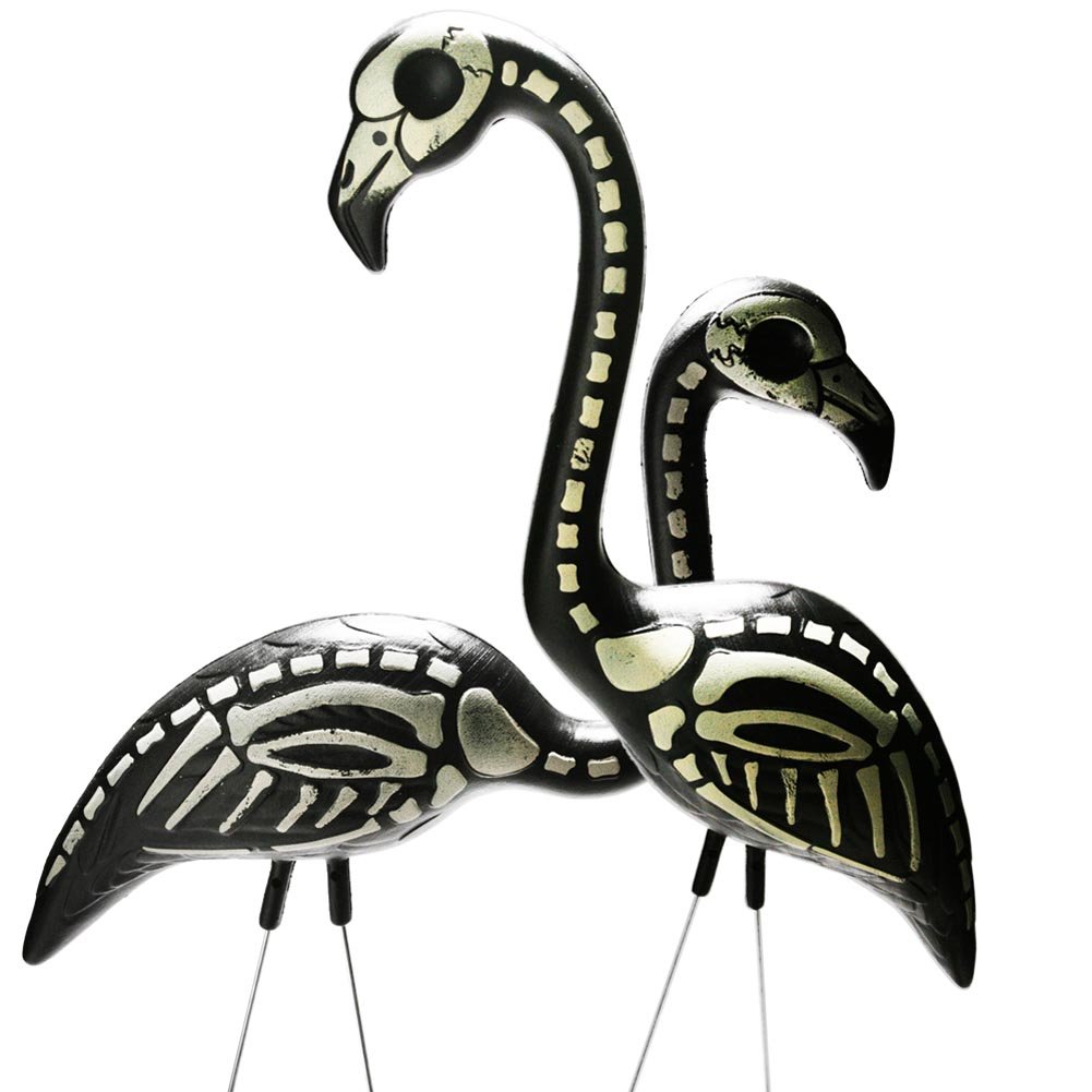 Halloween Skeleton Yard Flamingos Lawn Decor Ornaments