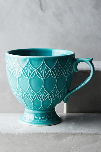 Turquoise glazed stoneware mug
