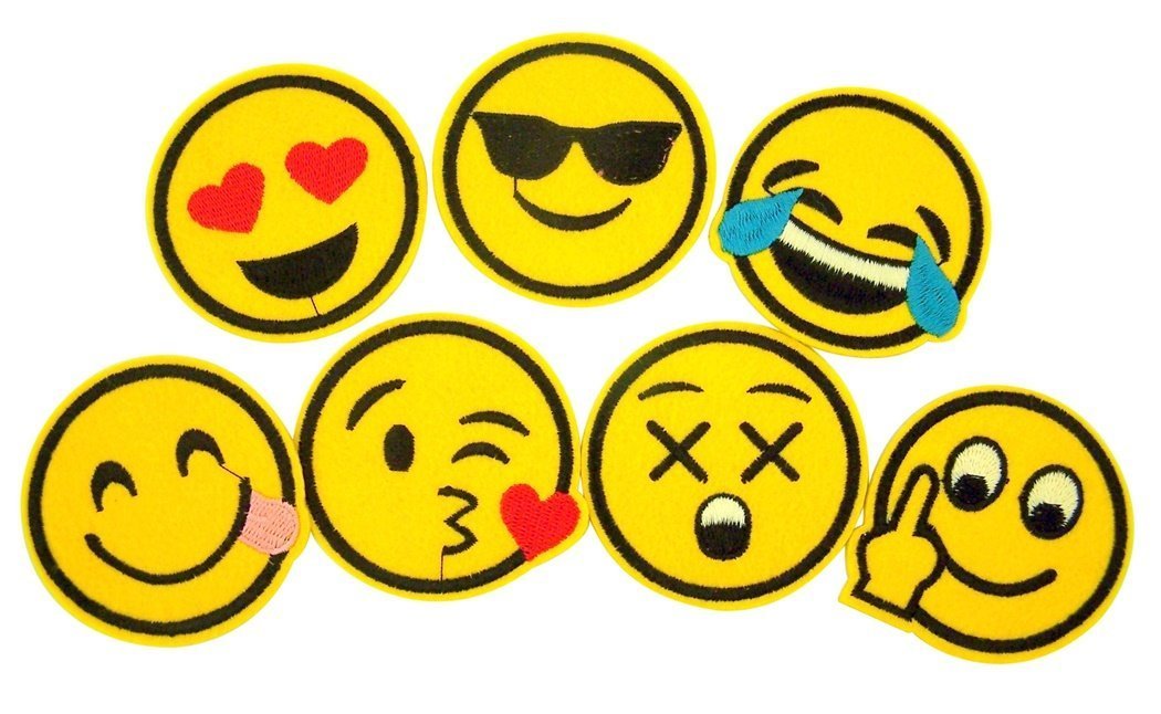Emoji Face Iron-On Patches