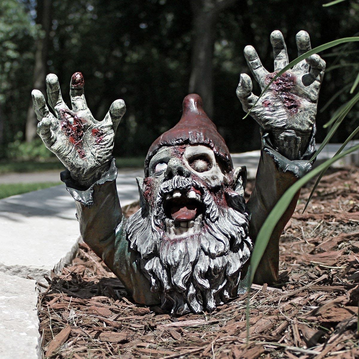 Zombie Gnome Outdoor Garden Statue