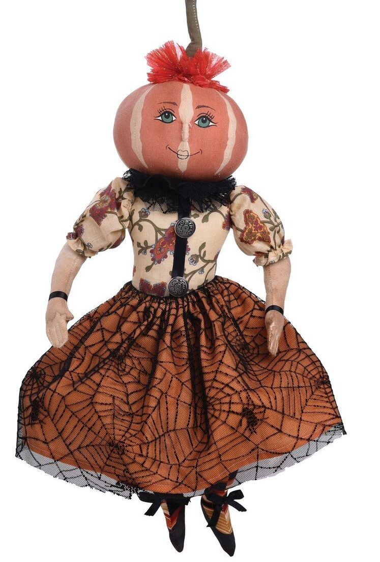 GALLERIE II Penelope Pumpkin Head Girl Joe Spencer Gathered Traditions Halloween Art Doll