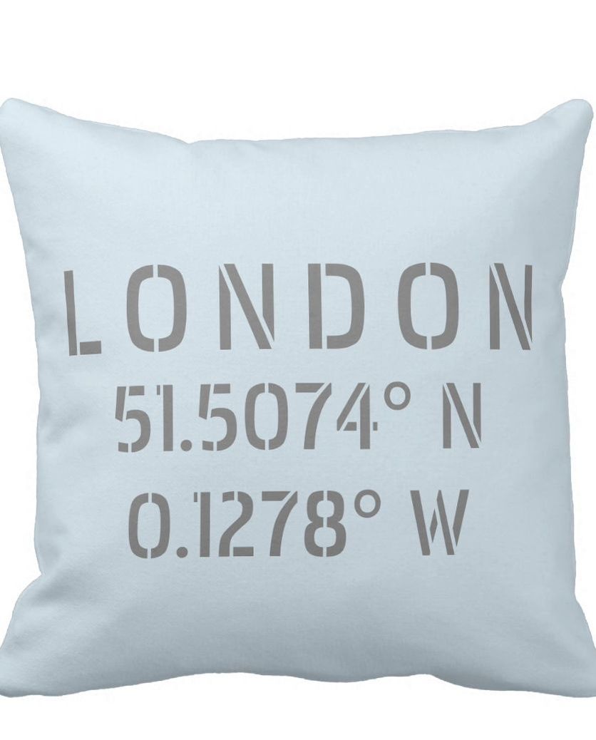 Latitude and Longitude Modern Urban Throw Pillow