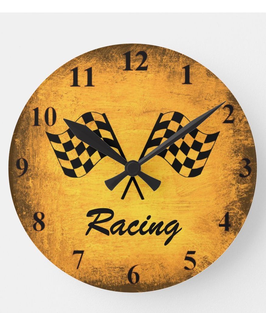Vintage Racing Flags Wall Clock