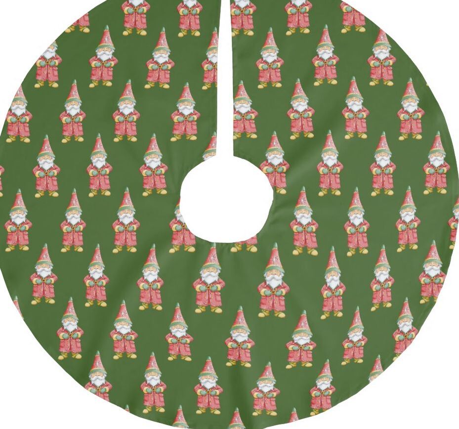 Christmas Gnomes Pattern Brushed Polyester Tree Skirt