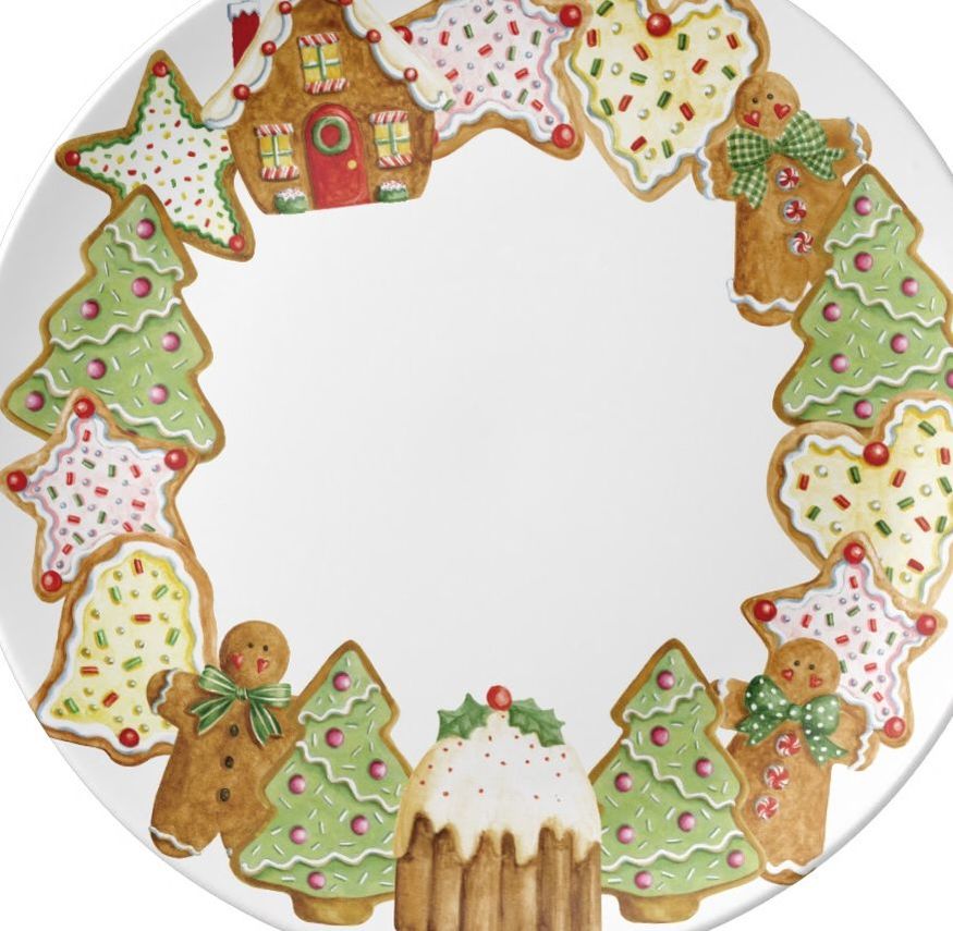 Christmas Cookie Wreath Porcelain Plate - ZAZZLE