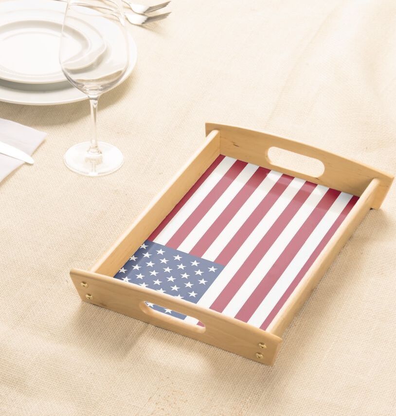 American Flag Design Serving Tray