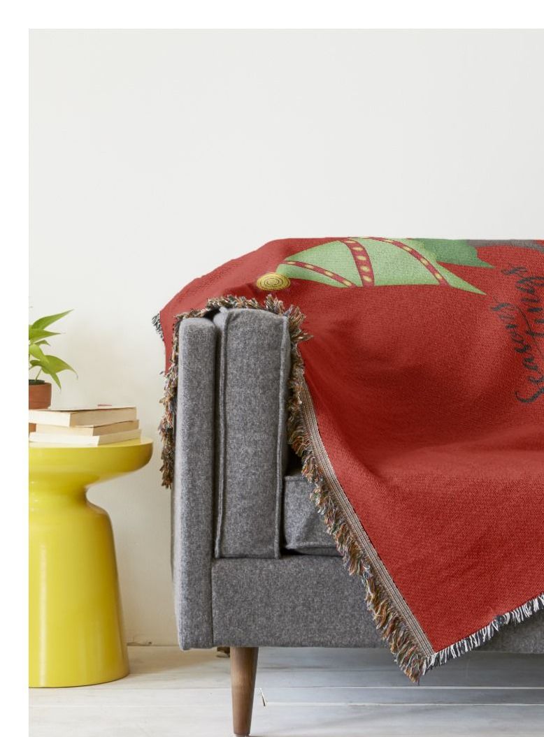 Whimsical Christmas Gnome and Tree Throw Blanket - Zazzle