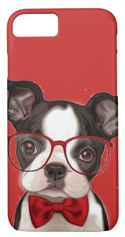 Hipster Boston Terrier Pup Case