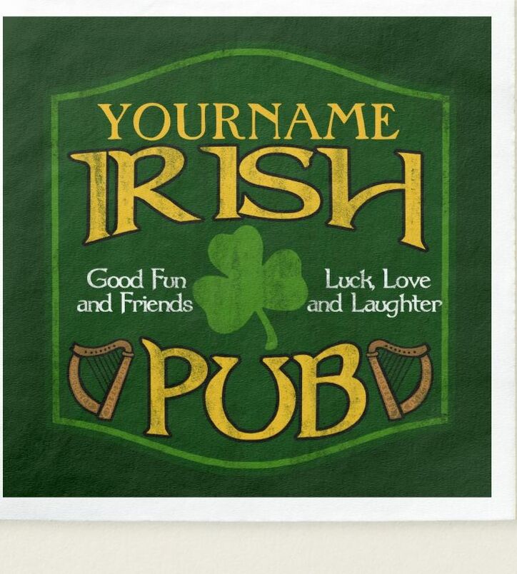 Personalized Irish Pub Paper Napkins