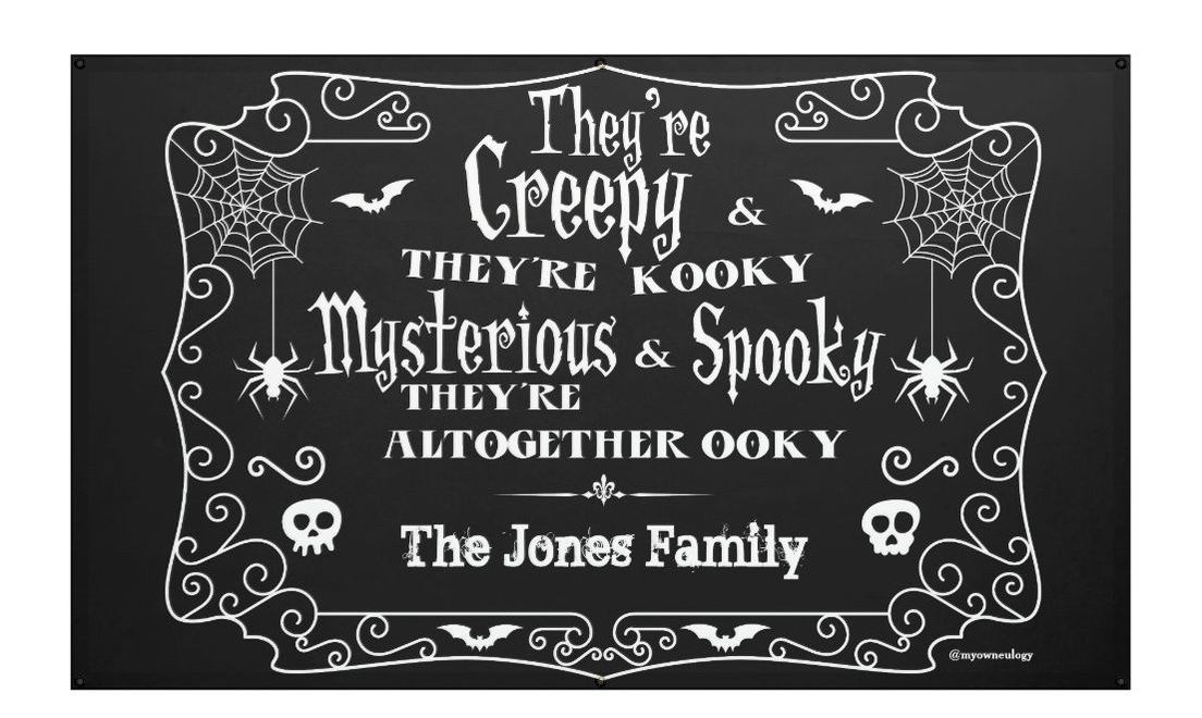 Addams Family Halloween Banner