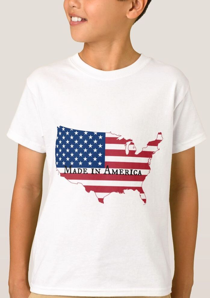 USA Flag Map Silhouette T-Shirt